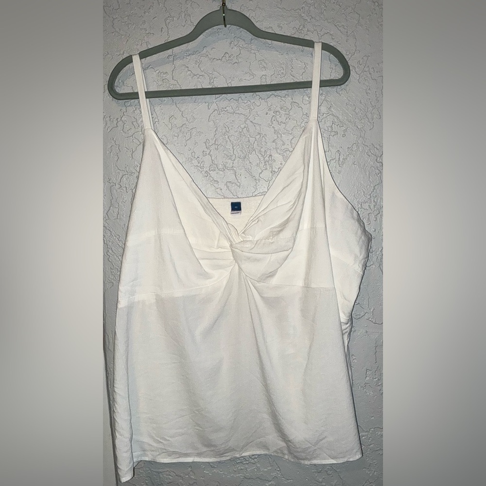 Old Navy White Twist-Front Tank Top